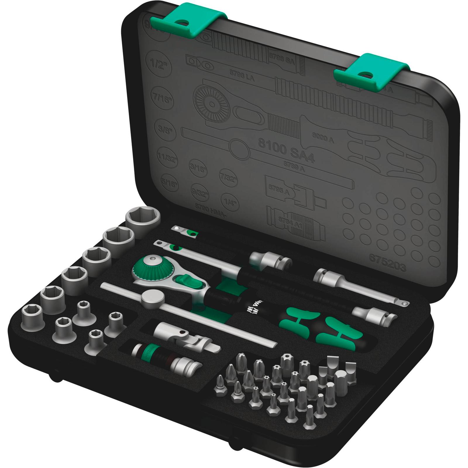 Wera 8100 SA с 4 циклопическими скоростями- Knarrensatz, 1/4, zöllig